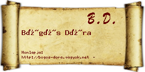 Bögös Dóra névjegykártya